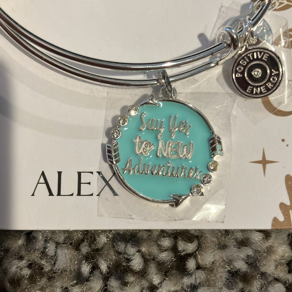 New w/Tags Alex & Ani Growth “Say Yes to New Adventures” Silver Bangle Bracelet
